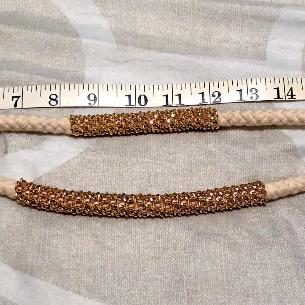 Double Loop Gold Studded Rope Necklace - Picture 3 of 3